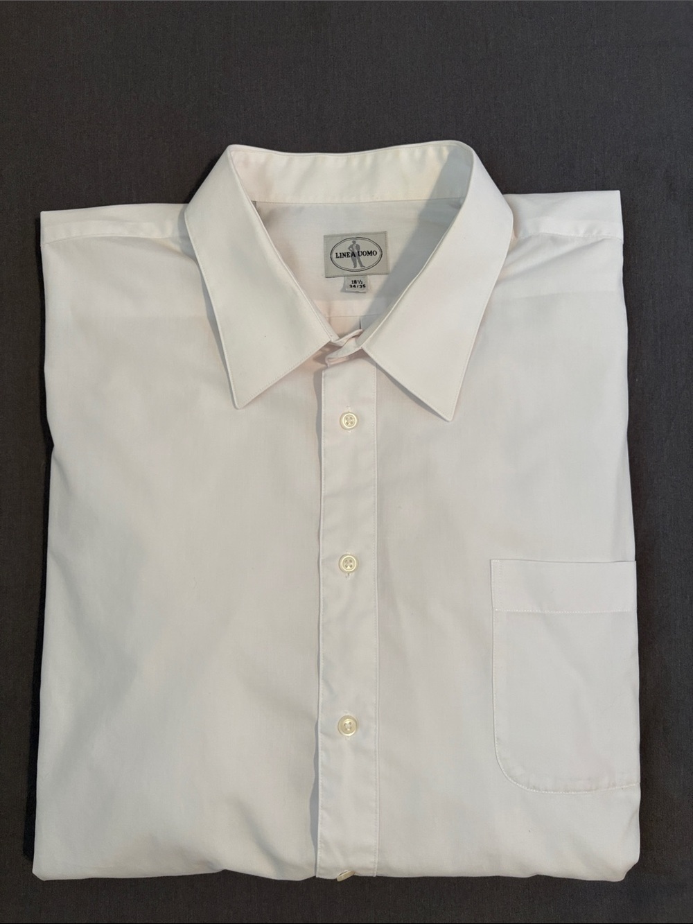 Line A Uomo White Long Sleeve Dress Shirt 18.5 34/35 Professional RN 99641